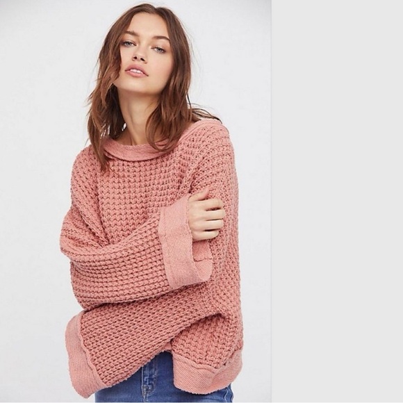 Free People Sweaters - Free People Maybe Baby Pullover Sweater chunky knit lace up back